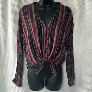 RAILS tie front bottom down striped top S